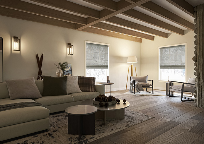 Sahara Voile, Metallic Grey - Twist&Fit Roman Blind - Image 6